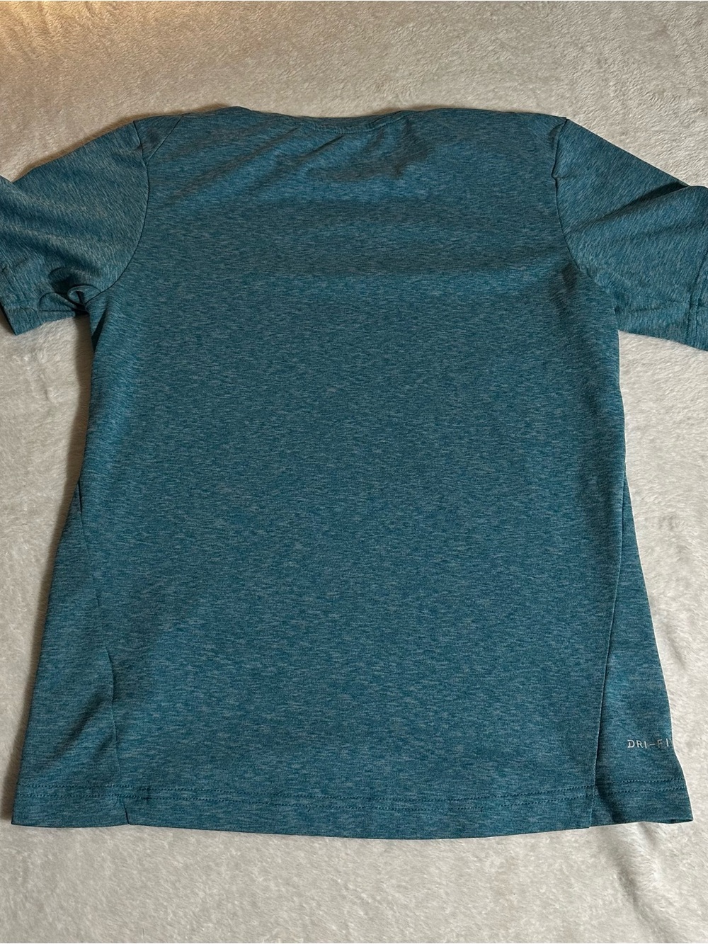 Nike Youth Teal Heather Short Sleeve Swoosh Tee - Picture 3 of 4